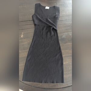 Olive & Oak Black Ribbed Sleeveless Knit Dress